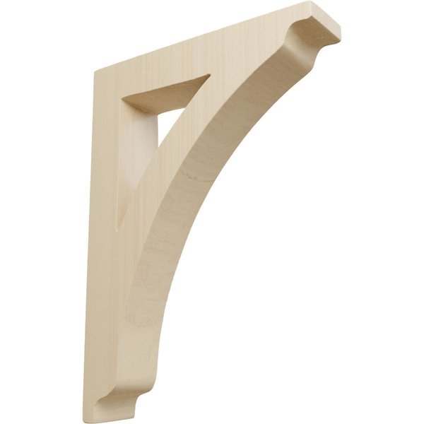 Ekena Millwork 1 3/4"W x 7 1/2"D x 10 1/2"H Medium Thorton Wood Bracket, Rubberwood BKTW01X07X10THRW